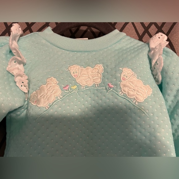 Blue sweater with sheep animal [C-41] - Picture 3 of 4